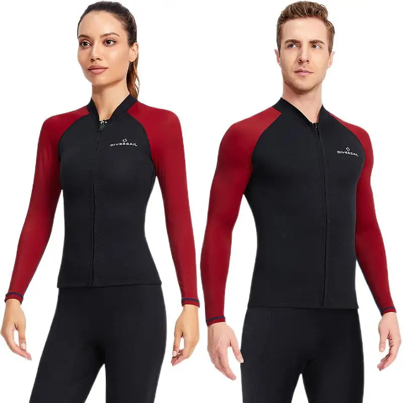 1.5mmSplit Warm Diving Suit Long Sleeve Sunscreen Snorkeling Surfing Jellyfish Swimsuit