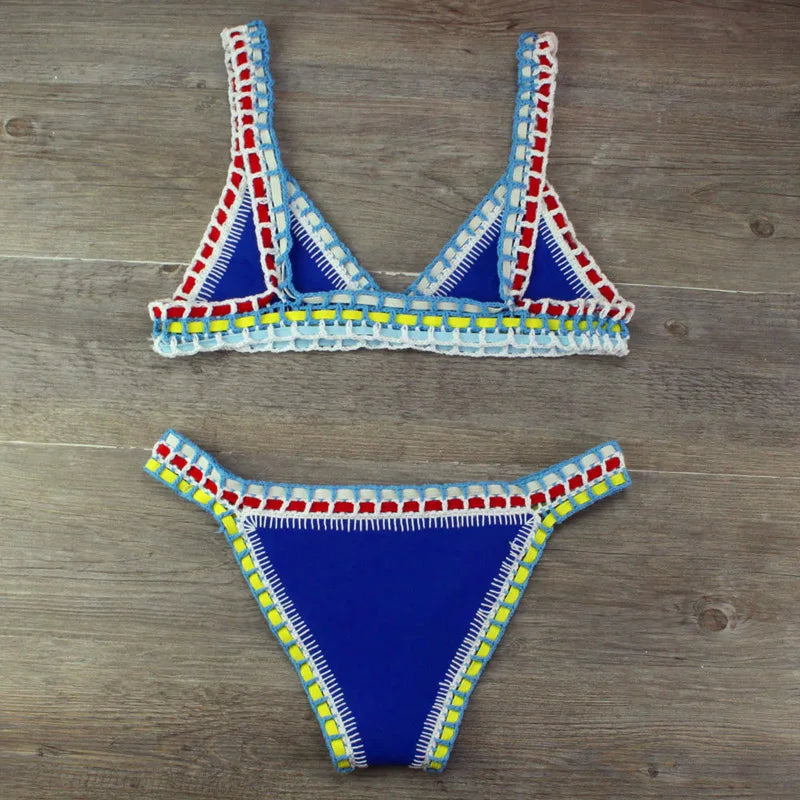 Sexy Bikinis  Summer Women Swimsuit Hand Crocheted Bikini Set Swimwear Beach Bathing Suit Biquini Female Monokini