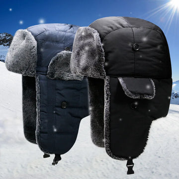 2021 New Winter Men Warm Waterproof Russian Adjustable Ushanka Hat With Ear Flap Mask Fur Trapper Cap Warm Hats