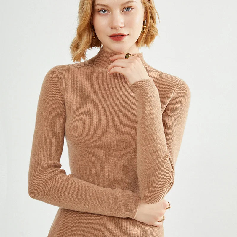 Cashmere sweater women Autumn and winter Half turtleneck cashmere jumpers knit female long sleeve Slim pullover