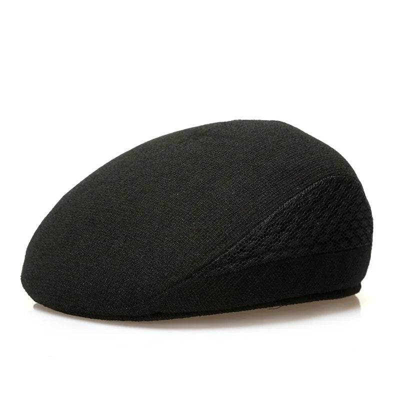 Summer beret mesh breathable men's retro news men's hat linen outdoor hat brand sun hat unisex duckbill cap