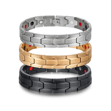 Black Magnetic Bracelet Male 13mm Wristband Magnetic Luxury Stainless Steel Bracelet Homme Health Energy Steel Magnetic Bracelet