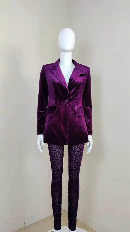 High Street Autumn New Purple Sexy Full Maniche a 2 pezzi Set Women Elegant Celebrity Party Wear