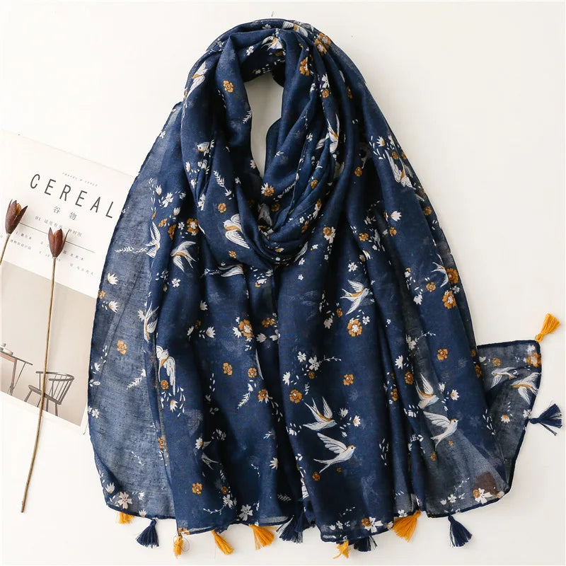 2023 Fashion Paisley Abstract Floral Tassel Scialle Viscosio Scarf Lady Avvolgimento di alta qualità Pashmina Stole Muslim Hijab 180*90 cm