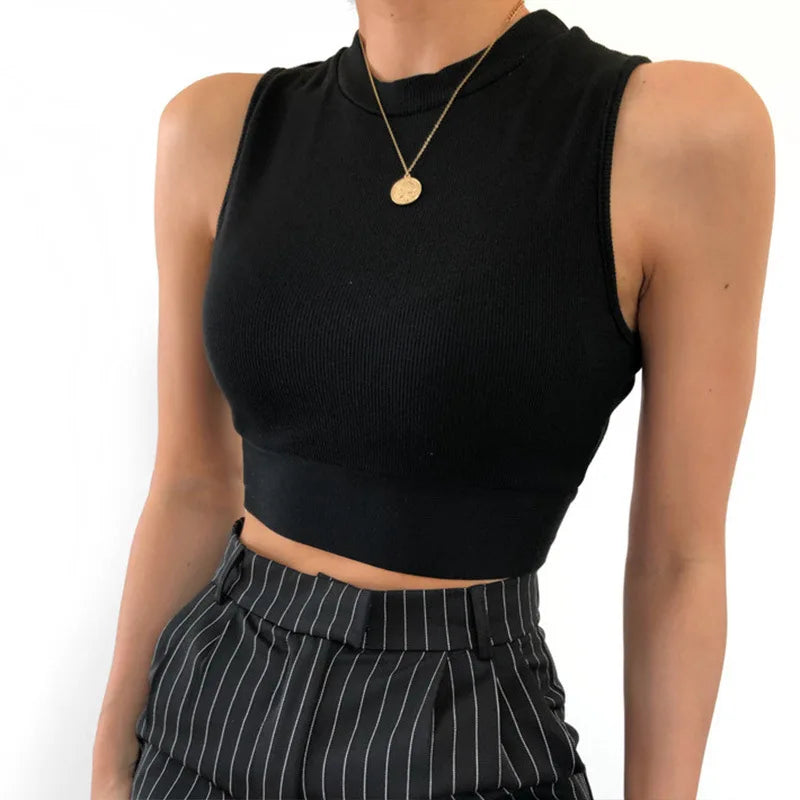 Sexy backless women tank top bandage slim crop top summer 2024 casual streetwear tops solid cotton soft criss cross top