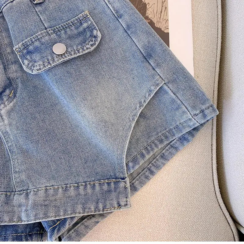 Plus Size L-4XL Denim Shorts für Frauen hohe Taille Mode Summer Jean Pants High Street Y2K Kleidungsstück kostenlos Versandrock kurz