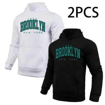 2 in 1 Hoodie for Man Brooklyn Print Fall Winter Daily Casual Sport Jogger Sweatshirt Home Outdoor Comfort Warm Fashion Pullover