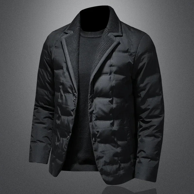 New Arrival White Duck Down Men's Blazer Luxury Single Breasted Solid Color Autumn and Winter Casual Thicken Male Jackets 5XL