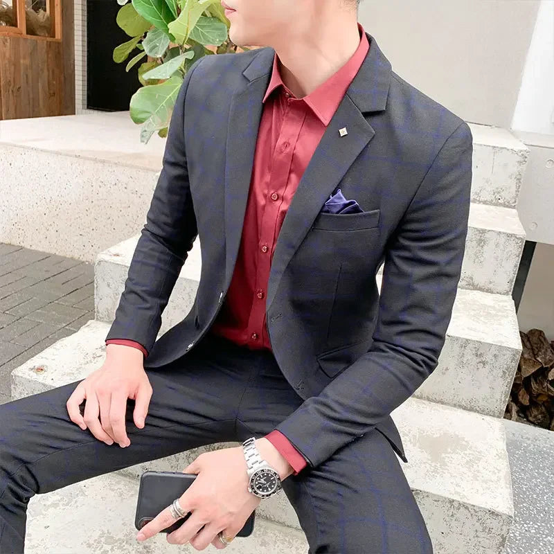 High-quality Fashion Wedding Dress Suit (suit + Vest + Trousers)2025 Business Formal Wedding Dress Professional Three-piece Set