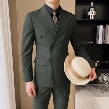 High-quality, fashionable and stylish casual suit set in three colors, a versatile men's professional suit set for spring and su