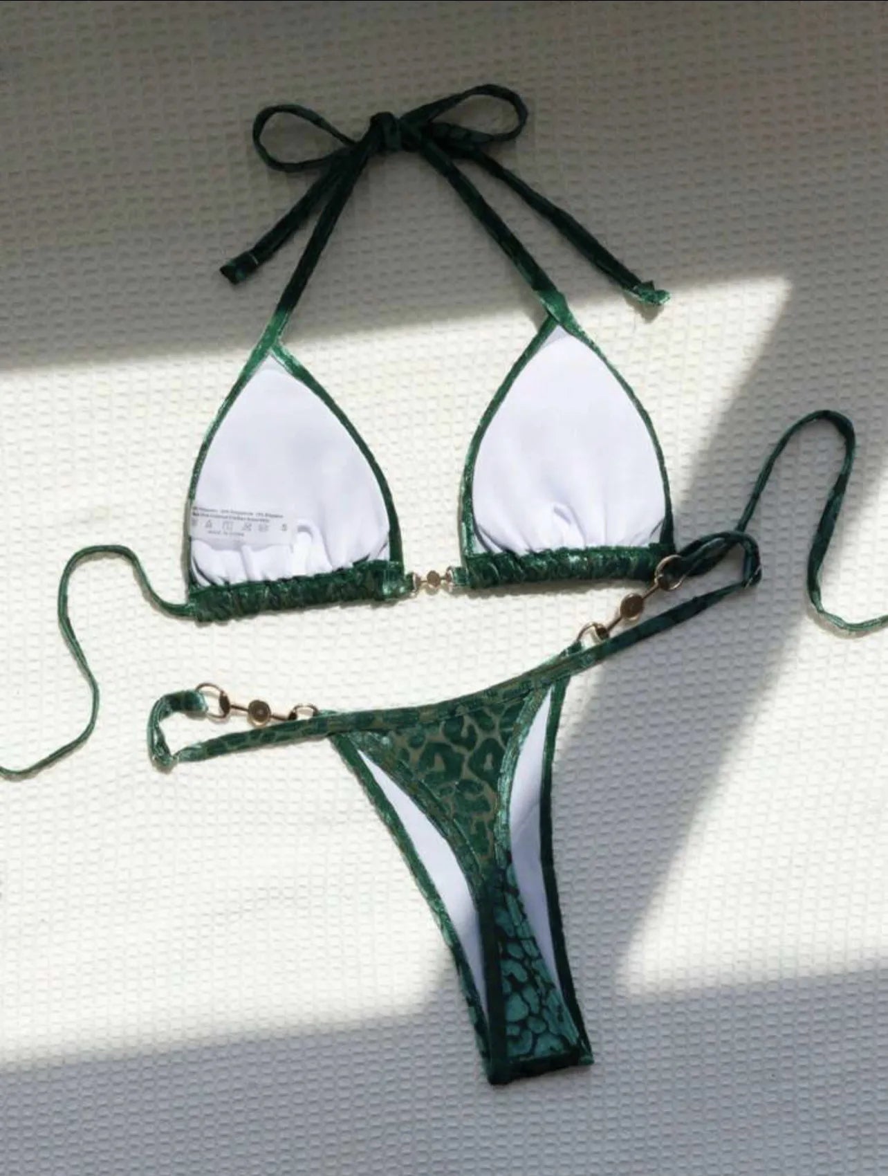 Sexy Leopard Print Glossy Bikini 2024 Women's 2-piece Thong Swimwear Suspender Lace-up Low Waist Backless Bathing Suit Beachwear