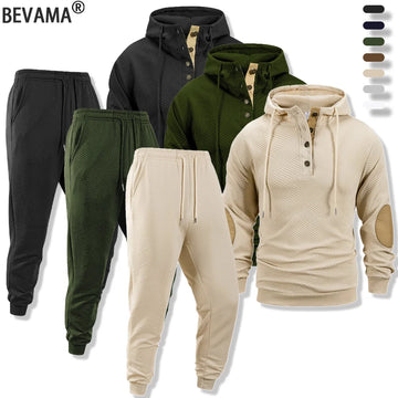 New Men's Casual Tracksuit Autumn Winter Outdoor Sports Hoodie + Pants 2 Piece Set Daily Jogging Sports Sweatshirt Pants Suit
