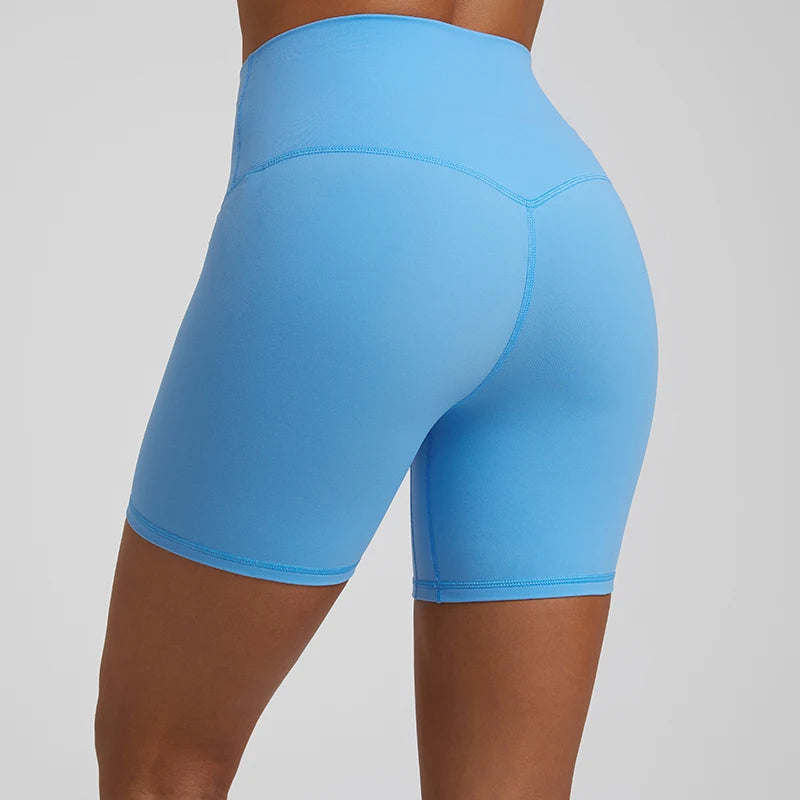 Pas de couture avant haut de gamme de motards à taille haute sport pour femmes fitness leggings spandex butin beury soft gym workout yoga short 5 pouces