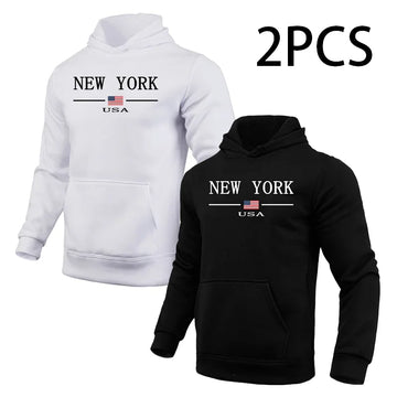 2 in 1 Hoodie Male Autumn Winter Hooded Long Sleeve Pullover Urban Casual Fashion Hoody Top Home Outdoor Comfort Warm Sweatshirt