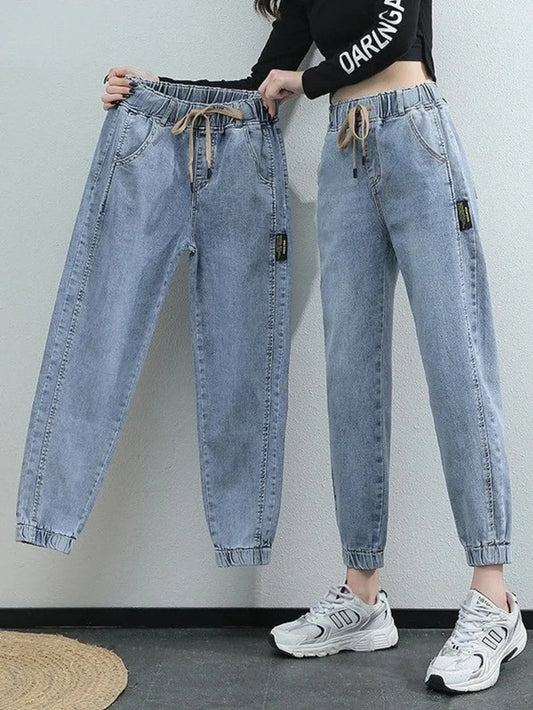 New 2024 Harem Pants Vintage High Waist Women's Jeans Ankle Length Mom Jeans Cowboy Denim Pants Jeans  Women's y2k Streetwear