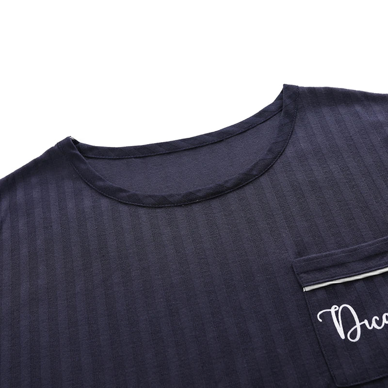 Summer New Knitted Cotton Sleeveless Men Pajamas Sets Vest Pajama For Men Sleepwear Suit Homewear Big Size L-5XL