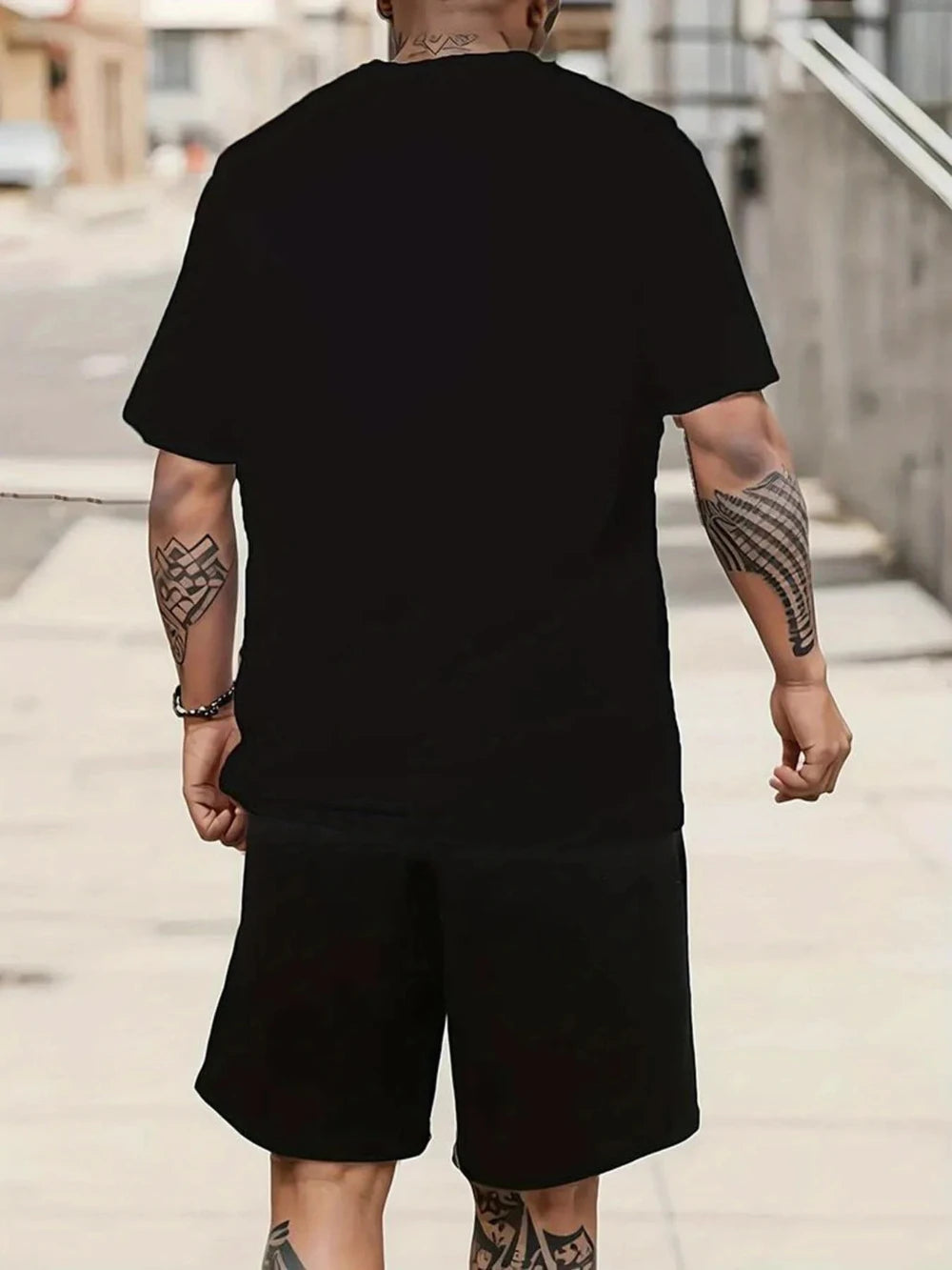 Basketball Theme Printed Pattern Men's Short-Sleeved T-shirt Sports Basketball Shorts 2-Piece Set Casual Sports Suit Daily Wear