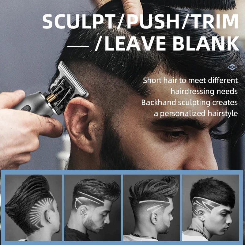 Kemei Mini Clippers Men's Beard Trimmer Zero Gapped T-Blade Hair Cutting Machine Cordless Professional clippers KM-1757