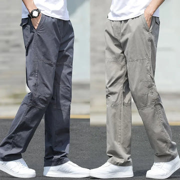 2025 New Men's Pants Cargo Pants Outdoor Casual Pants Cotton Comfortable Thin Style Sweatpants Multi-Pocket Work Pants