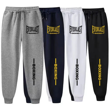 2025 Autumn Winter EVERLAST Printed Running Pants Men Women Outdoor Sports Fitness Pants Jogging Fleece Casual Sports Pants
