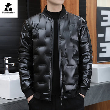 New Winter Down Jacket Men's Luxury Glossy Waterproof Windproof Warm White Duck Down Parka Casual Lightweight Baseball Suit Coat
