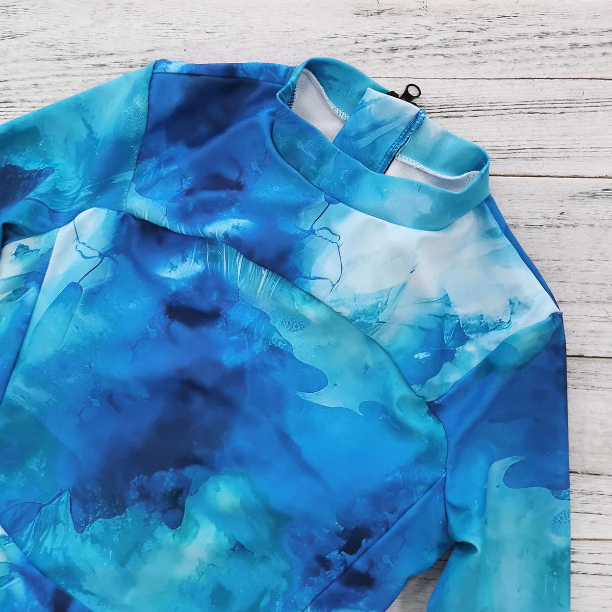 2024  New Tie Dyed One Piece Swimsuit  Long Sleeve Swimwear For Sports Surfing Bodysuit Swimsuit Summer Beach Rash Guard Surfing