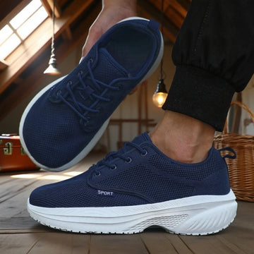 New Wide Toe Thick Soled Men's Shoe Breathable Mesh Comfortable Barefoot Shoes 2025 New Outdoor Camping Soft Soled Running Shoes