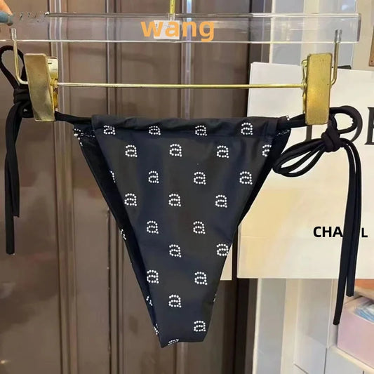 2024 Luxury Brand Designer Printed Swimsuit Wang Women's Bikini Beach Style Sexy Briefs Thong Swimsuit Biquini Bandage Swimsuit