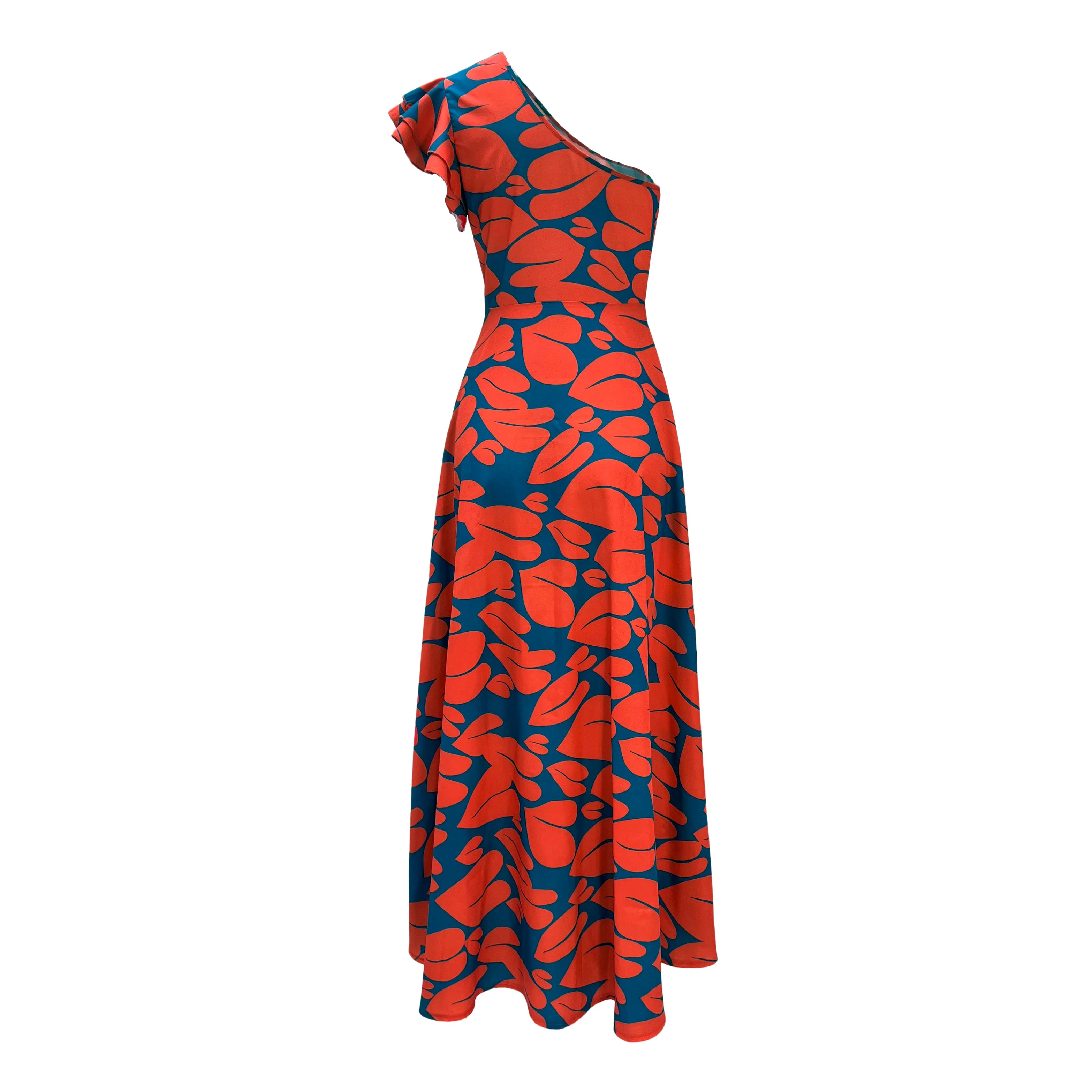 Women's Elegant Floral Printed Long Dresses, Casual Strapless,  A Line Dresses, Ladies Side Split, Summer