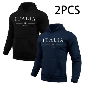 2 in 1 Hoodie for Man Italy Print Autumn Winter Daily Casual Sport Jogging Sweatshirt Home Outdoor Comfort Warm Fashion Pullover