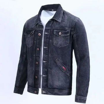 Male Jean Coats Button Wide Shoulders Men's Denim Jacket Light Blue Korea Fashion Korean Popular Clothes of Fabric Low Cost G