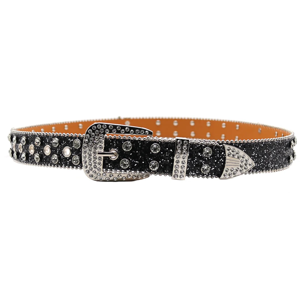 Women's Brand Luxury Sequin Punk Metal Buckle Belt Y2k Bling Skull Rhinestone Belt  Fashion Waistband Jeans Pants Decor Belt