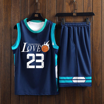 2025 Summer New Kids Blue Number 23 Basketball Printed Basketball Uniforms Personalized Team Training Uniforms Kids Uniforms