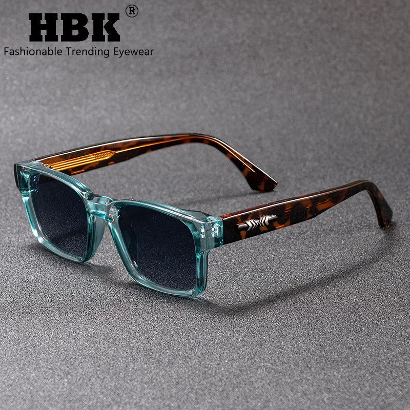 HBK Fashion Luxury Men's Square Sunglasses Brand Design Core Insert Leg Sun Glasses Women's Outdoor Travel Party Glasses