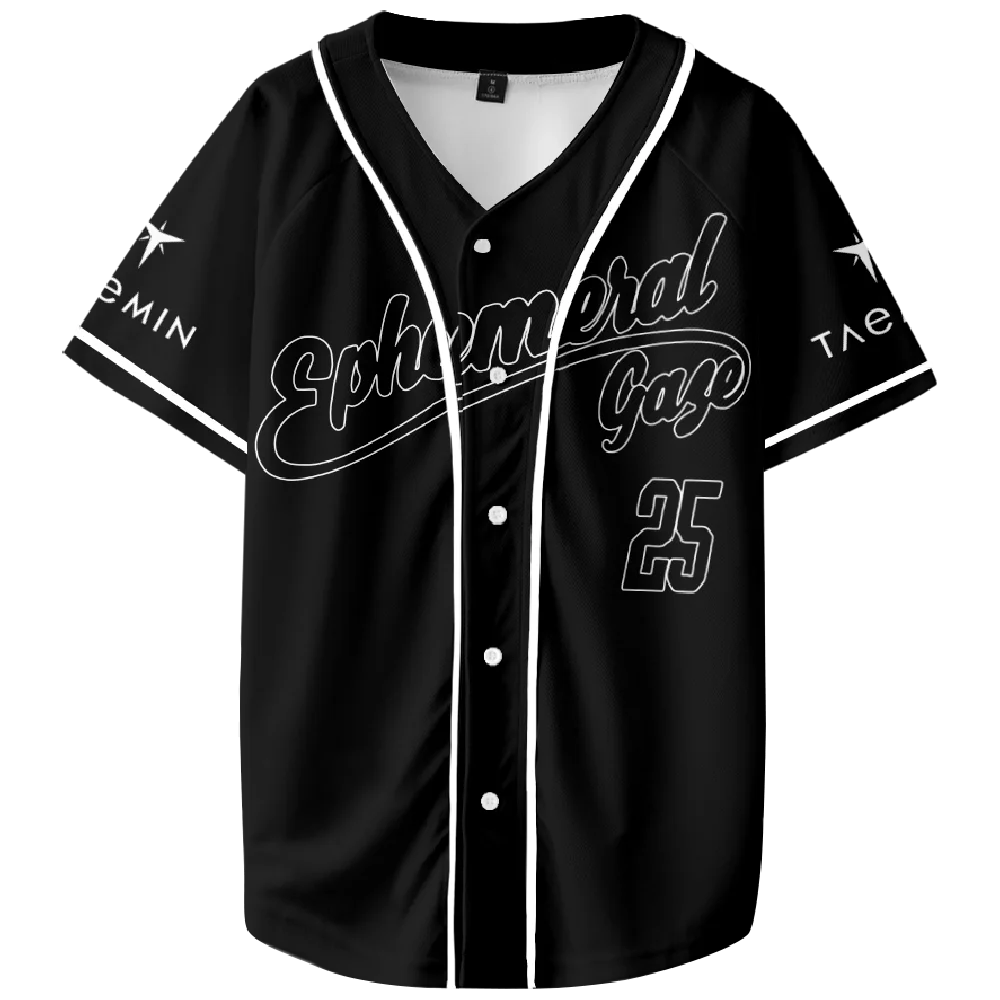 KPOP 2025 Taemin Ephemeral Gaze World Tour Baseball T Shirt Men Women Hipster Hip Hop Short Sleeve Baseball Jersey Graphic Tees