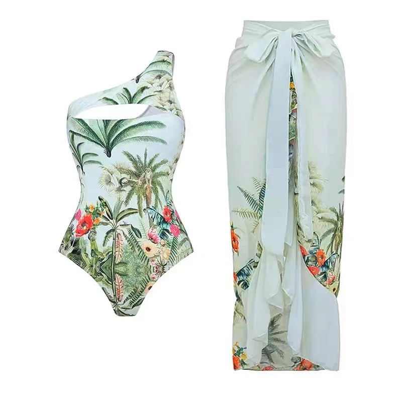 2024 Fashion Tropical Imprimer une pièce de maillot de bain en une pièce Set Up Femmes Découpez les maillots de bain en deux pièces Bikini de luxe de luxe Suise de bain