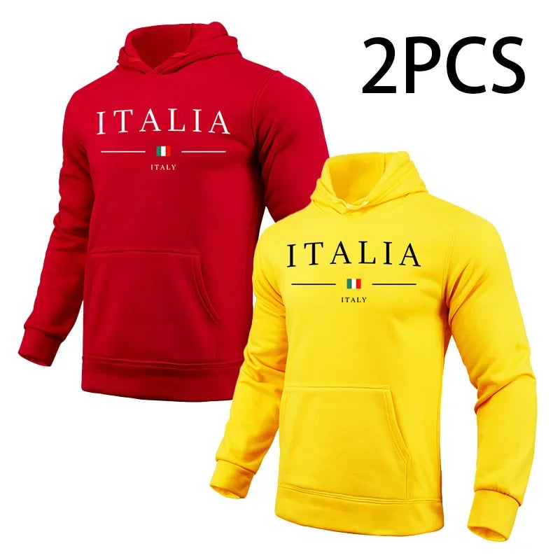 2 in 1 Hoodie for Man Italy Print Autumn Winter Daily Casual Sport Jogging Sweatshirt Home Outdoor Comfort Warm Fashion Pullover