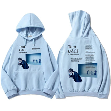 Tom Odell & His Band Present The Wonderful Life Tour 2025 Hoodies Fleece Warm Male Hooded Sweatshirt Casual Loose Men Pullovers