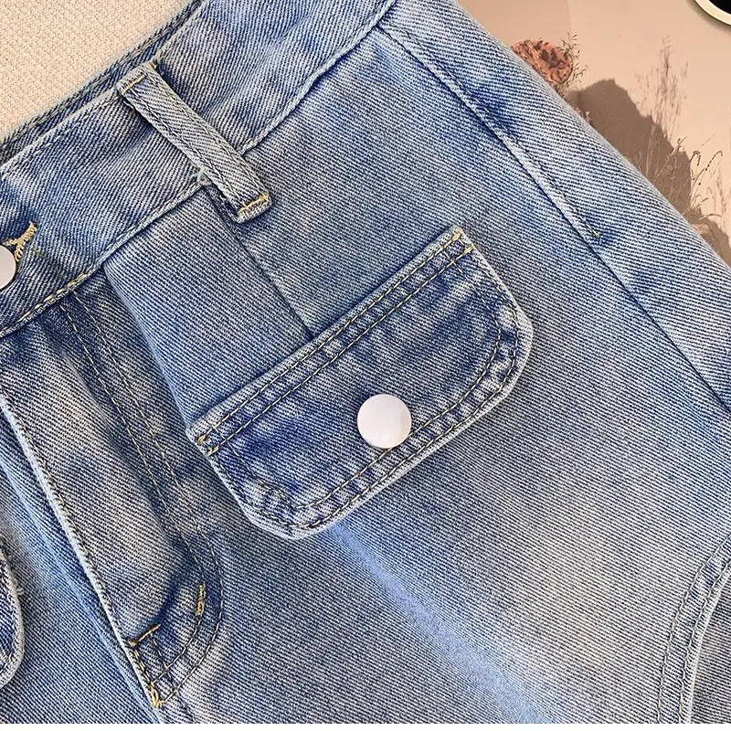 Plus Size L-4XL Denim Shorts für Frauen hohe Taille Mode Summer Jean Pants High Street Y2K Kleidungsstück kostenlos Versandrock kurz