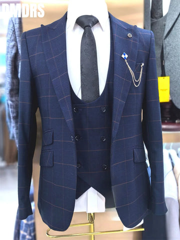 Full men's suit Wedding dresses 3 Piece Set For Men 2024 Slim Jacket Dress Blazers Coat Trousers Formal Single