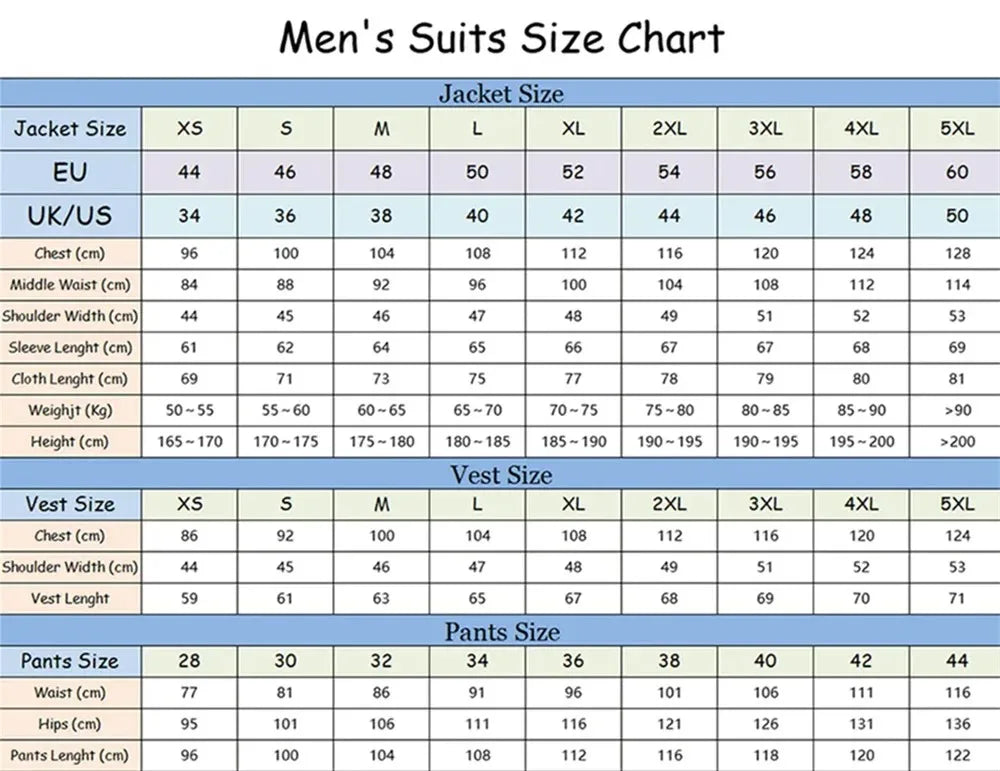 New Fashion Men Suits Slim Fit Elegant 3 Piece Wedding Tuxedo for Groom Business Male Handsome Formal Jacket Pants Vest