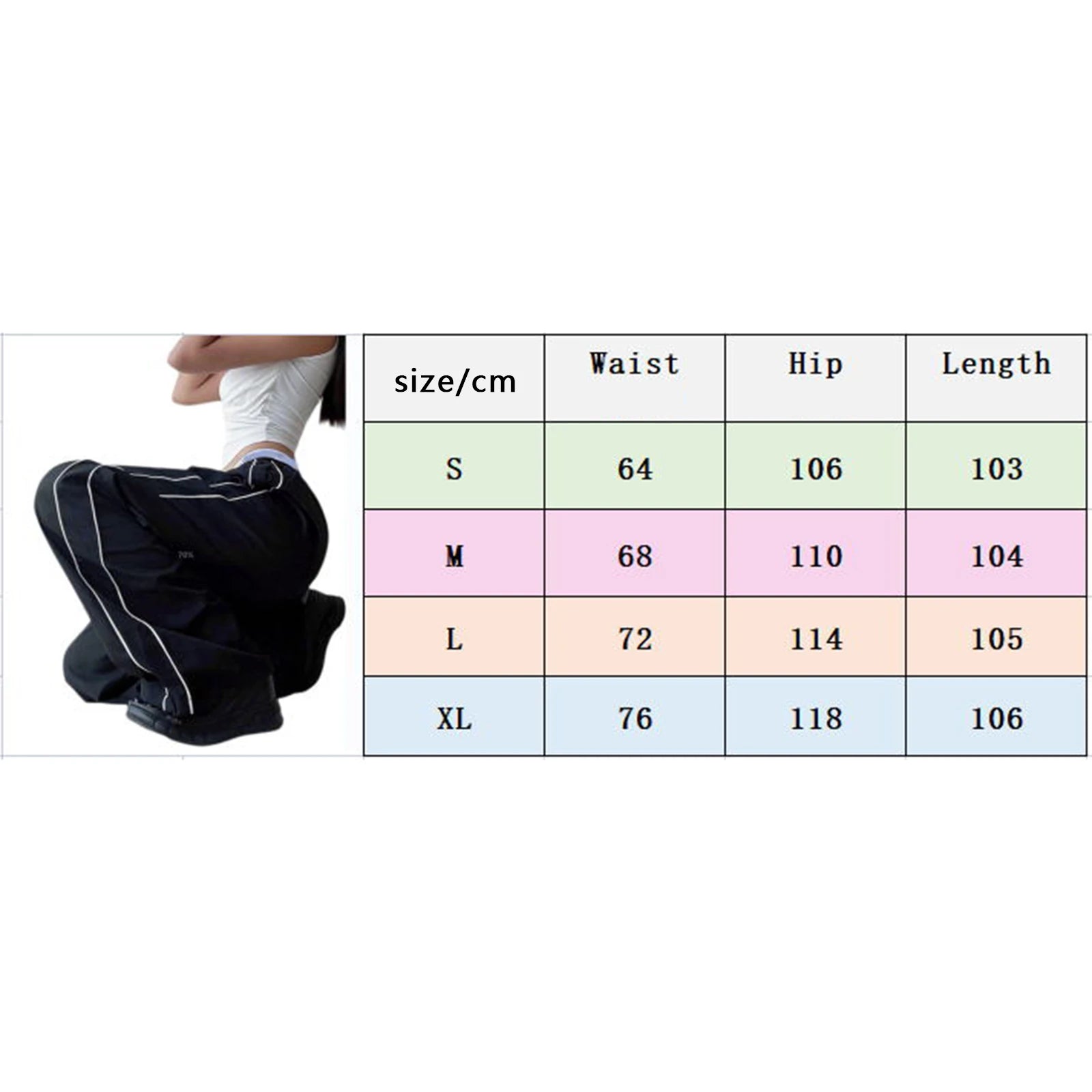 Women s Y2k Elastic Waist Cargo Pants Loose Solid Color Joggers Workout Pants with Pockets Streetwear