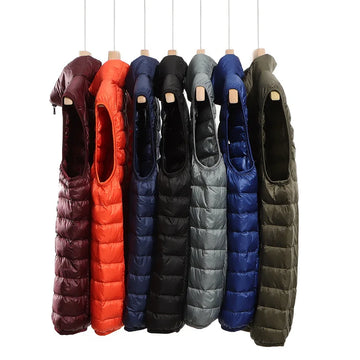 Plus Size 5xl 6xl 7xl Men Sleeveless Puffer Jacket New Spring Autumn Men's Ultra Lightweight Packable Down Vestes Casual Coats
