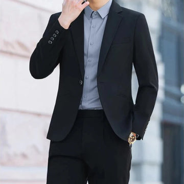 2 Piece Outfit Set Male High Quality 2024 Solid Color Slim Fit Full Men's Suits and Blazers Fashion Pants Luxury Elegant Classic
