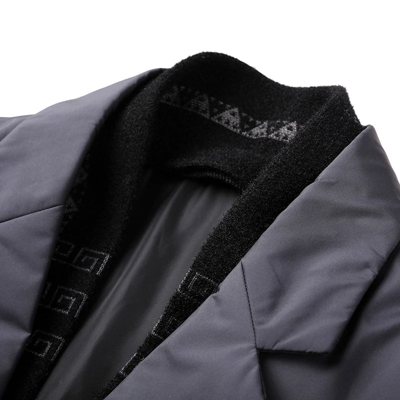 Men's Winter Fashion High-Quality down Jacket 90% White Duck down Warm Coat with Removable Scarf Suit Collar M-4XL Sizes