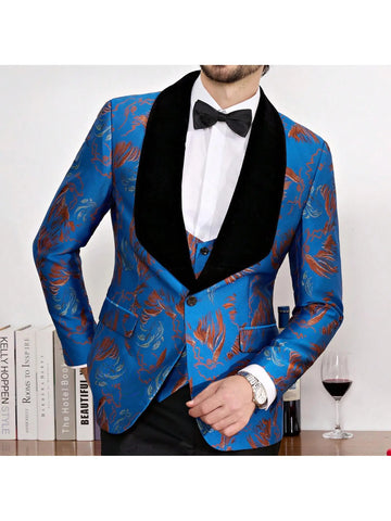 Tuxedo Suits for Men 3 Piece Regular Fit Suit Blazer Jacket Waistcoat Pants Men Suit Set for Wedding