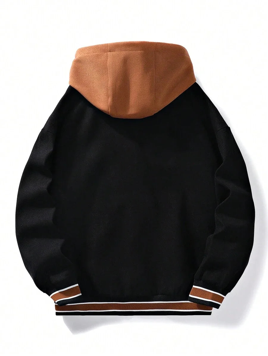 Men's Autumn New Brand All-match Student Letter Hooded Jacket Trendy Women High Quality Varsity Baseball Uniform Jacket