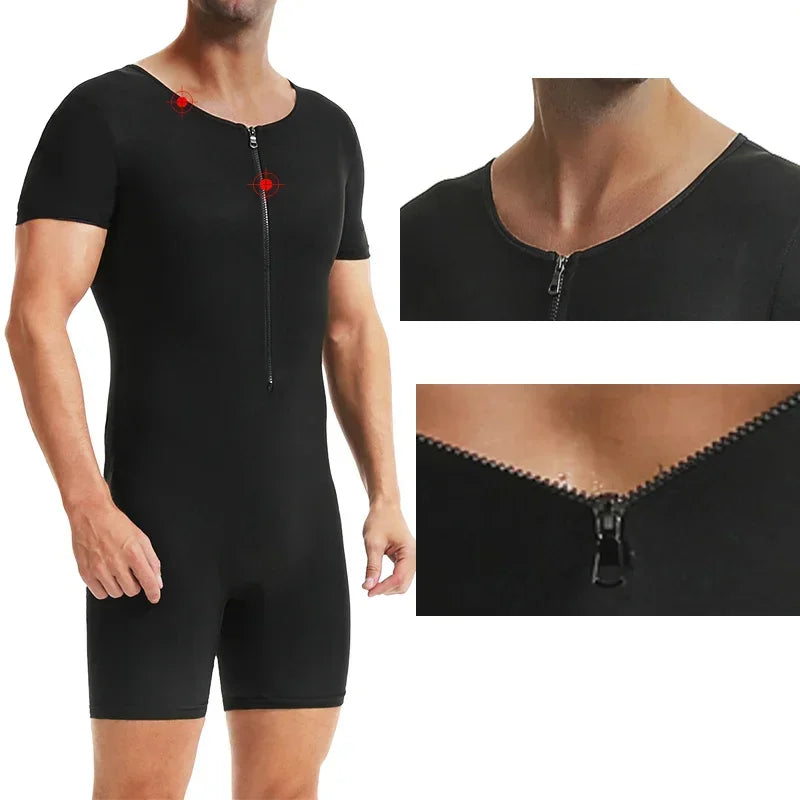 MrifDila Hot Sweating Jumpsuits Men Waist Trainer Sauna Suit Body Shaper for Fitness Gym Exercise Training Weat Bodysuits Men