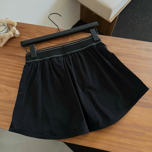 2025 elastic waist women's tennis skirt with built-in shorts for running and fitness, quick-dry sports short skirt and shorts