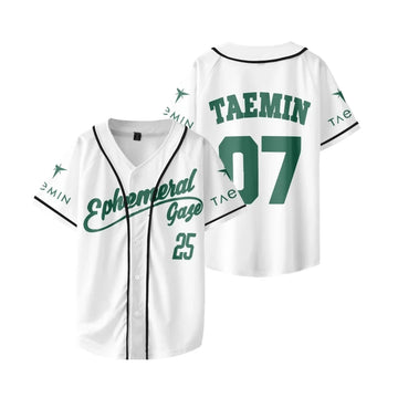 2025 Taemin Ephemeral Gaze World Tour Short Sleeve T-shirt Baseball Jersey Streetwear Hip Hop Baseball Uniform Casual Sportswear